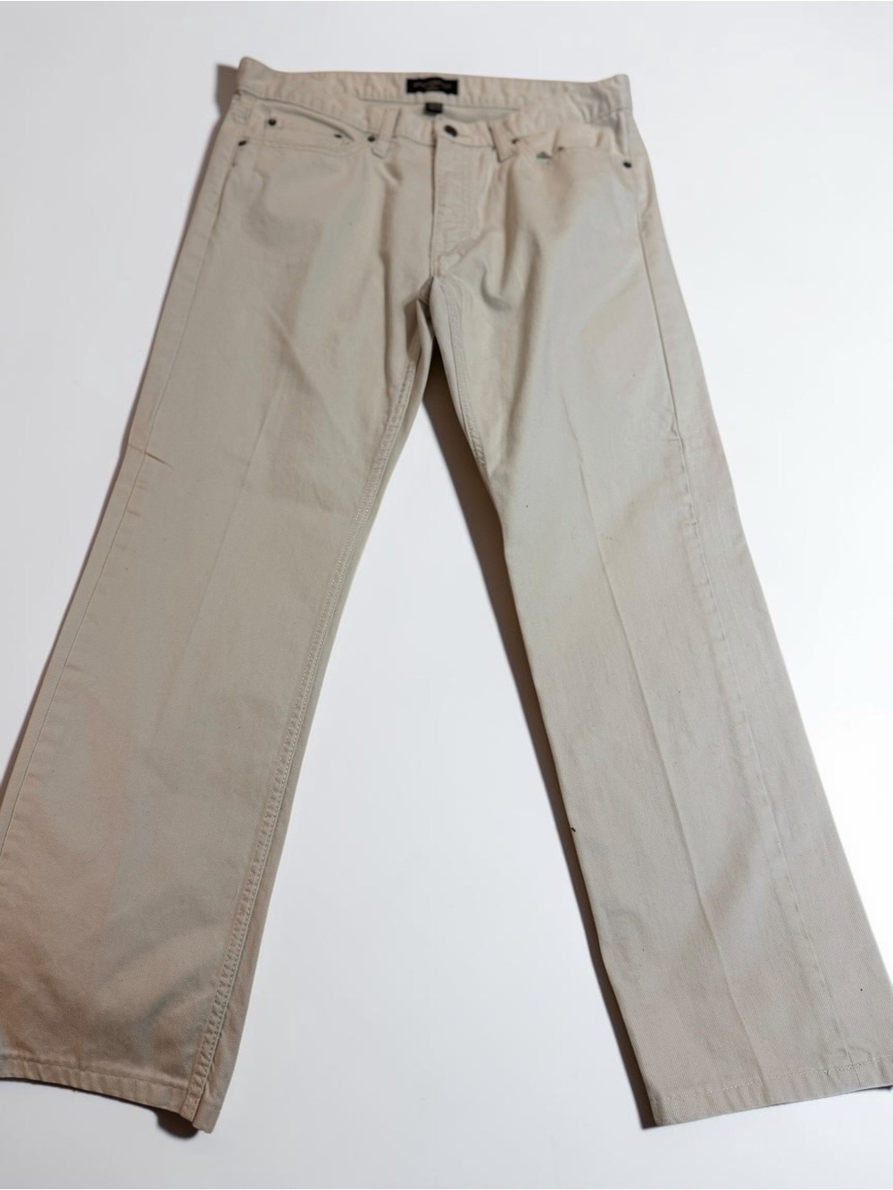 Banana Republic Slim Fit Mens Cream Jeans 33x32 Straight Leg Casual